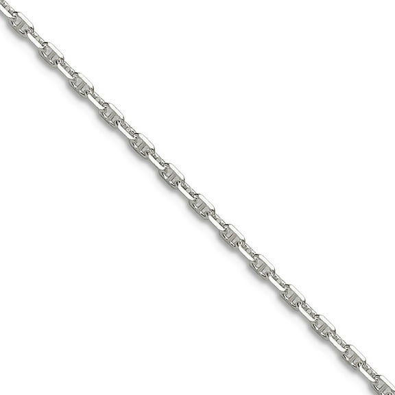 925 Sterling Silver Polished and Sparkle-Cut 1.75mm Marine Link Chain Necklace 16 Inch Chain Necklace for Women and Men