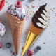 thumbnail image 4 of KAKOWELY Modelo de cono de helado falso realista. Decoración de helado pequeño realista. Accesorio para fotos. Accesorio de exhibición pequeño de plástico realista., 4 of 5