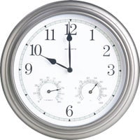 Chaney Instrument Acu Rite Indoor Outdoor Pewter Clock Thermometer Hygrometer Pack of 8 Bulk Trade photo Chaney Instrument Acu Rite Indoor Outdoor Pewter Clock Thermometer Hygrometer Pack of 8 Bulk Trade