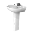thumbnail image 5 of TOTO® Supreme® Oval Basin Pedestal Bathroom Sink with CEFIONTECT for 4 Inch Center Faucets, Cotton White - LPT241.4G#01, 5 of 5