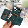 thumbnail image 2 of Dteck for Samsung Galaxy A12 Case with Card Holder, Retro PU Leather Wallet Case with Rotating Ring Kickstand, Slim Back Protective Cover Case for Samsung Galaxy A12,Green, 2 of 7