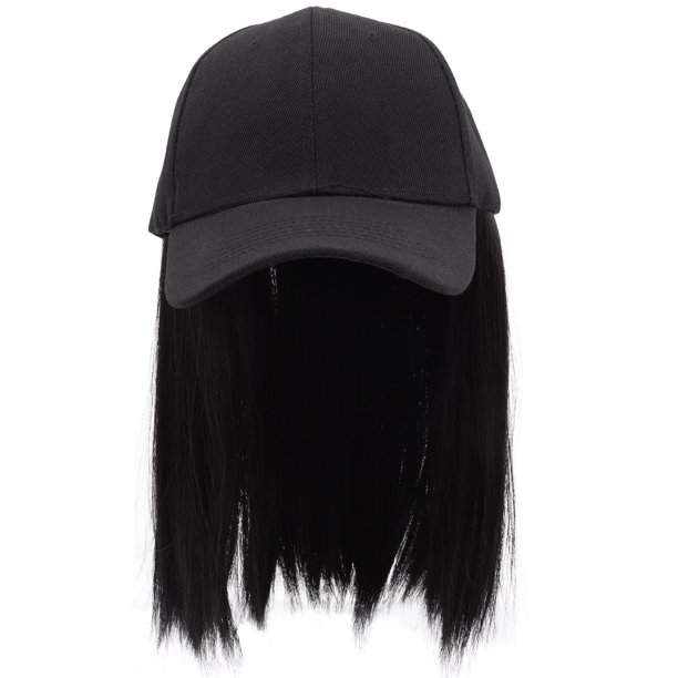 BRIGHTFUFU Female peluca sombrero integrado sombrero peluca wig hat sombrero mujer disfraces