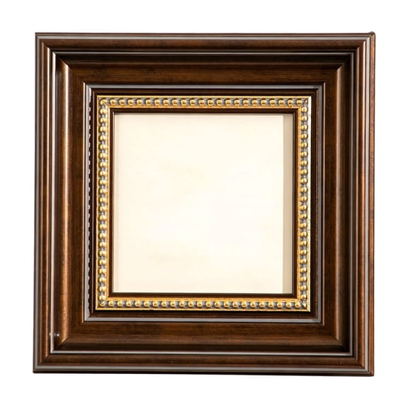 Btomtd 7" x 7" Picture Frame for Tabletop Display and Storage, Wooden Picture Frames Stand with Geometric Border for Home Decor, Coffee