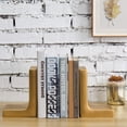 thumbnail image 4 of MyGift Modern Industrial Heavy Gold Concrete Bookends, Set of 2, 4 of 7