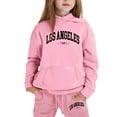 thumbnail image 5 of Boys Girls Active Sweatsuit 2PC Long Sleeve Letter Printing Pink Hoodie Sweatshirt and Jogger Sweatpants Warm Fall Winter Clothes 2T Old Girl Clothes, 5 of 5
