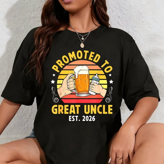 100% Cotton Promoted to Great Uncle 2026 Future Great Uncle to Be T-Shirt