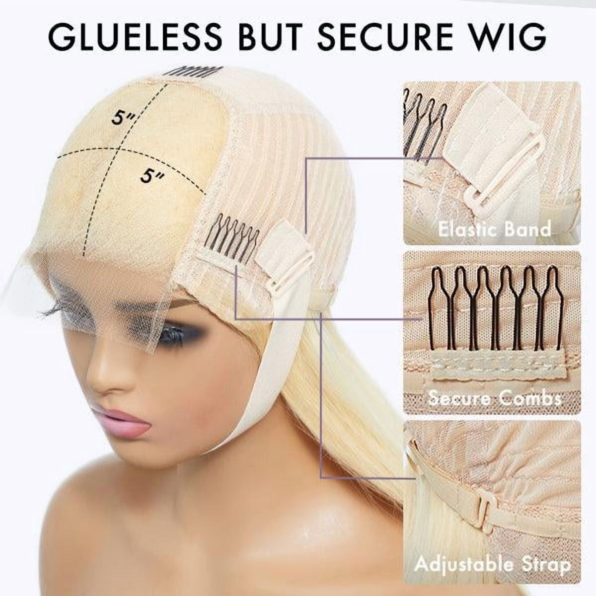LUVME 16"PreMax Wigs 180% Density Easily Redyed 613 Silky Straight 5x5 Closure HD Lace Glueless Mid Part Long Wig Pre-cut & Plucked & Bleached for Women 1pc
