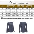 thumbnail image 3 of Blusa de manga larga/corta para mujer con botones y cuello en V, 3 of 3