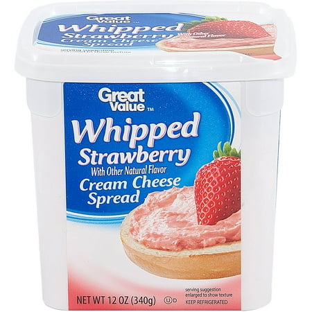 Great Value Whipped Strawberry Cream Cheese, 12 oz ...