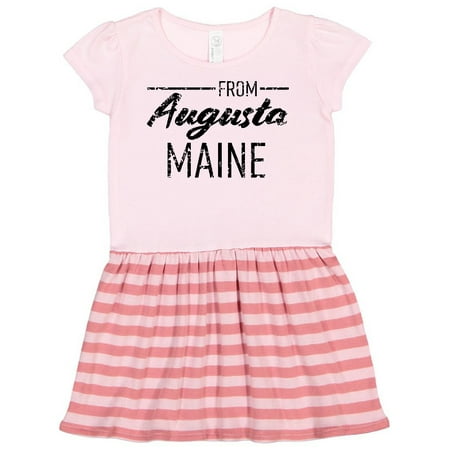 

Inktastic From Augusta Maine in Black Distressed Text Gift Toddler Girl Dress