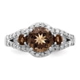 thumbnail image 5 of Sterling Silver Rhodium Diamond & Smoky Quartz Ring, 5 of 5