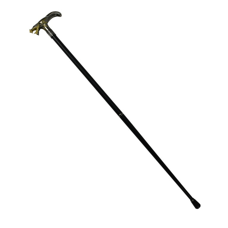 Golden Winged Dragon T Handle Metal Cane 2pc Steel Shaft Travel Walking Stick Golden Winged Dragon T Handle Metal Cane 2pc Steel Shaft Travel Walking Stick