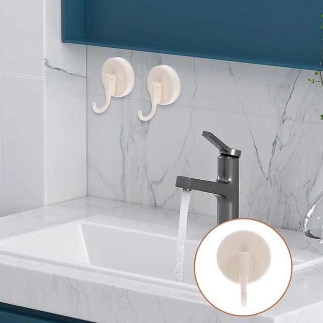 Minkissy 4Pcs Multipurpose Heavy Duty Suction Cup Hooks White for Smooth Surfaces Bathroom and Kitchen