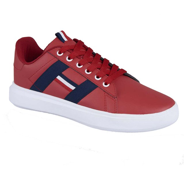 Tenis Hombre Urbano rojo Tira azul Blanco Castalia Urbano