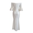 thumbnail image 5 of LLYwey s Maxi Wedding Guest Dresses for Women Fashion Elegant Casual Shoulder Slim Solid Color Long Dress Wedding Dress New Flowy Dresses White M, 5 of 6