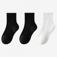 thumbnail image 2 of Utoimkio 3Pcs Boys Girls Cotton Crew Ankle Socks Solid Color Athletic Socks Soft Breathable Unisex School Socks for Ages 3-16 Years, 2 of 6