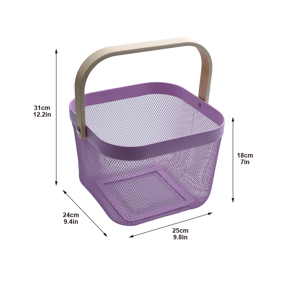 Way To Celebrate Easter Square Mesh Basket, Purple, 10 in x 7 in