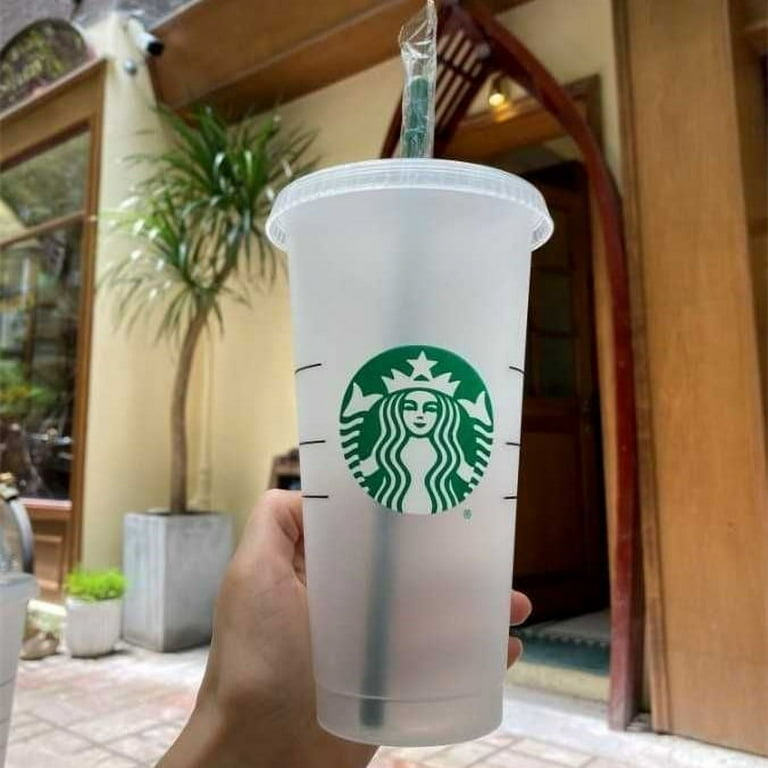 STARBUCKS BULK 5 Reusable Venti 24oz Ice Cold Drink Cups With Lid & Straw