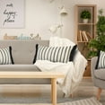thumbnail image 6 of Ox Bay Milan White/Black Striped Cotton Adult Decorative Lumbar Pillow, 6 of 8