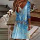 thumbnail image 2 of Vestido de jersey con cuello en V y manga larga estampado a la moda para mujer Pompotops  hdfakjf8376, 2 of 5