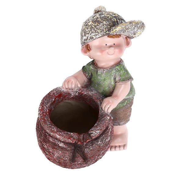 Plant Pot, Flower Pot Ornament Cartoon Kid Shape Simulation Design Textured Exquisite For Desk Decoration For Garden Lawn