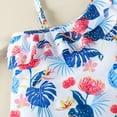 thumbnail image 4 of GYRATEDREAM Baby Girl Swimsuit Cute One Piece Tropical Print Bikini Ruffle Bathing Suit with Sun Protection, 4 of 7