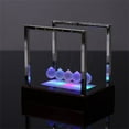 thumbnail image 7 of Limited Time Deal karymi Newton's Cradle LED Light Up Energy Science Toy Frosted Glass Balance Balls Home Office Decor Desk Gadget 5.9x5.9x4.7 Inches Party Favors Best Sellers Extra Savings, 7 of 7