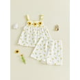 thumbnail image 3 of AceBaby Kids Toddler Girls Shorts Set, 6M-4T Floral Camisole with Shorts Summer 2Pcs Outfit for Casual Daily, 3 of 9