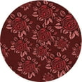 thumbnail image 1 of Ahgly Company Tapis Rond Lavable en Machine Intérieur Transitionnel Rouge Bordeaux, 3 Pieds Rond, 1 of 7