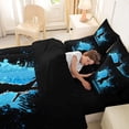 thumbnail image 4 of Castle Fairy Handball Sport Queen Bedding 7pcs, Watercolor Splash Bedding Comforter Set Queen, Black Blue White,Black Reversible, 4 of 7
