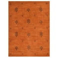 thumbnail image 4 of Rugsotic Carpets Handmade Rugs Hand Knotted Loom Rectangle 8'x10' Orange Brown Wool for Indoor Use, 4 of 5