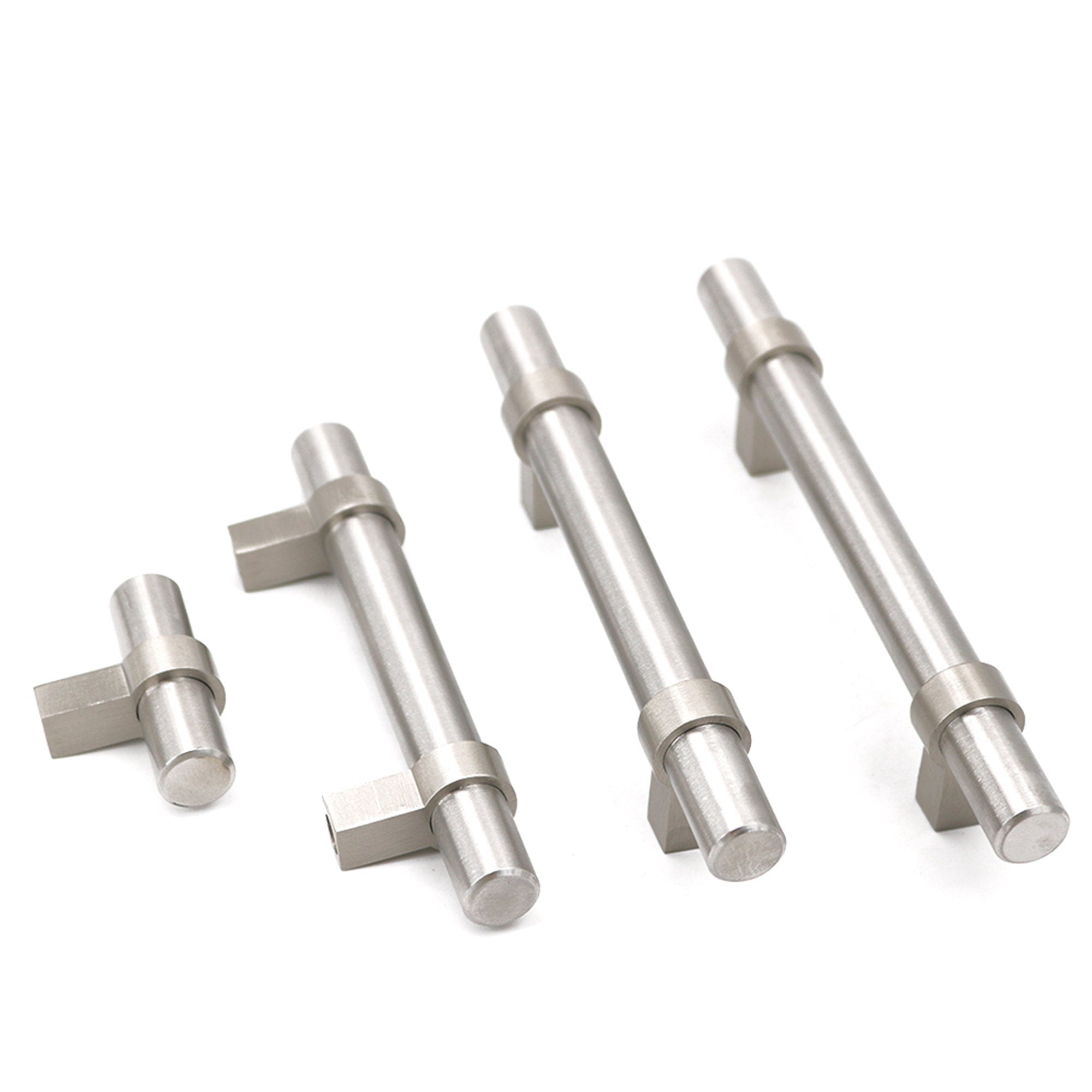 Fitviso 10 Pack 4 Inch(102mm) Hole Centers Brushed Nickel Cabinet Pulls，Stainless Steel Drawer Handles for Dresser Furniture Drawers