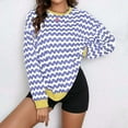 thumbnail image 5 of ShiShine Womens Oversized Striped Sweaters Long Sleeve Crewneck Casual Pullover Tops 2025 Fall Trendy Outfits, 5 of 8