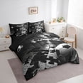 thumbnail image 2 of Castle Fairy Vintage Soccer Full Size Bedding Sets 7 Pieces, Puzzle Tunnel Full Size Bed in a Bag, Black White,Black Reversible, 2 of 7