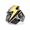 Gold, variant on Men's Skull Lightning Signet Stainless Steel Ring, US Sizes 7-13, Skull Face with Raised Bolt Details for concerts and motorcycle-inspired outfits