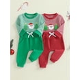 thumbnail image 3 of BemeyourBBs Boy Christmas Outfits Santa Embroidery Long Sleeve Pullover + Pants, 3 of 9