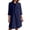 Blue, variant on Rggeeun Women'S Dresses Solid Color Graceful Long Sleeve With Ruched Ruffle Design Collar Knee-Length Loose Fit Lightweight Fabric For Summer Office Elegant Playwear,Blue,L