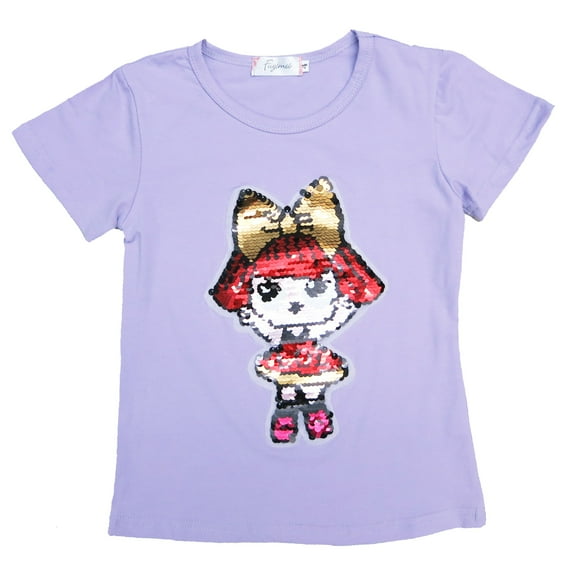 Wenchoice Lavender Flip Sequins Lol T Shirt Girl'S S(1Y-2Y)