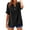 #02_Black, variant on Womens Summer Tops Trendy Texture Button Down Shirts Solid Color Rolled Short Sleeve Tshirts Dressy Casual Tunic Holiday Going Out Clothes