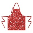 thumbnail image 2 of Red Christmas Reindeer and Snowflake Apron-Garden Aprons for Women with Pockets-Cotton Linen Waterproof Kitchen Cooking Gardening Aprons Adjustable for Kitchen,Cooking,BBQ and Salon 32"x27", 2 of 7
