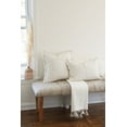 thumbnail image 3 of Beige Pinstripe Fringe Soft Linen Pillow 14x20 Down Insert, 3 of 12