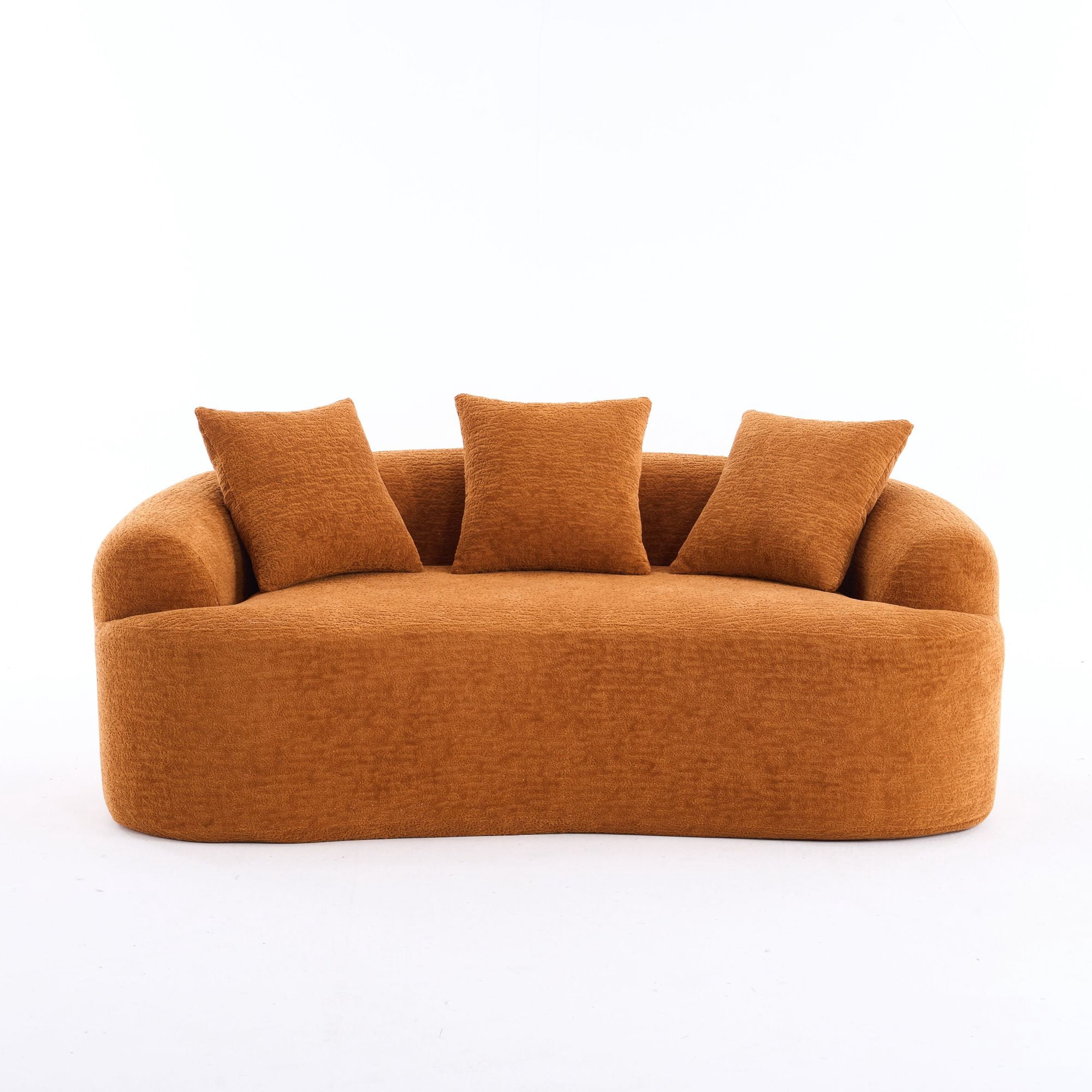 Sailvan Curved Loveseat No-Assembly Chenille Sofa for Small Spaces