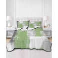 thumbnail image 3 of Quilts Twin Size, Sage Green Grey Oil Painting Soft Comforter Bedding Set for Bed, Abstract Modern Geometric Lightweight Quilted Bedspread with Pillow Cover(2 Pieces) for All Season, 68x86 Inch, 3 of 6