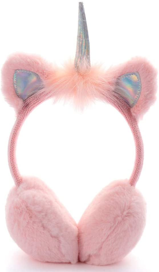 Cute Colorful Fuzzy Ear Muffs Kids Winter Emoji Icons Earmuffs Warmer for Girls 