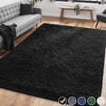 thumbnail image 2 of Nefoso Shag Area Rug, 9ft x 12ft Soft Fluffy Area Rugs for Living Room Bedroom Decor, Black, 2 of 7