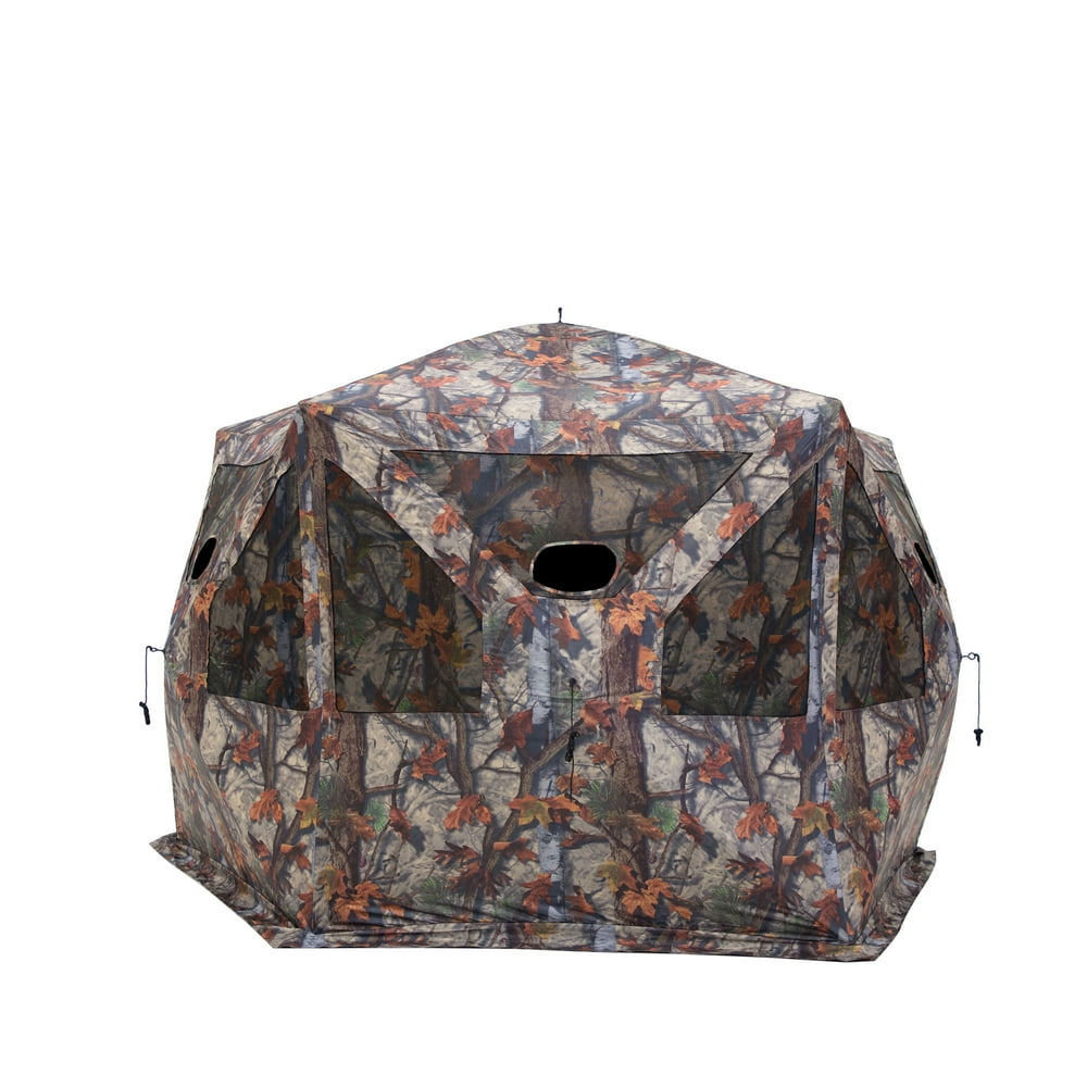 Blinds Pentagon Large Ground Deer Hunting Blind Tent, Woodlands Camo