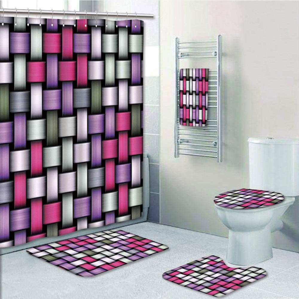 Bath Mat,3 Piece Bathroom Rug Set,Anchor Flannel Non Slip Toilet Seat Cover Set,Large Contour Mat,Lid Cover for Men//Women