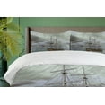 thumbnail image 4 of Ambesonne Old Duvet Cover Sets, Ocean in Wave Rainy Storm, 2-Queen, Grey Slate Blue Umber, 4 of 7