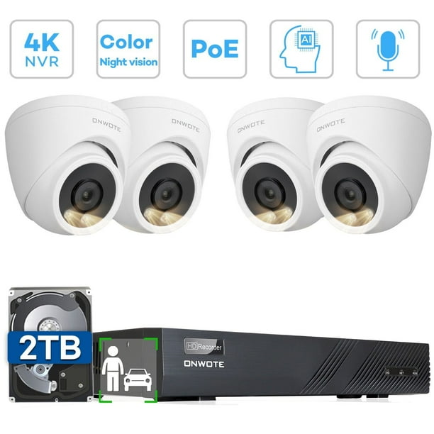 ONWOTE 8 Channel 4K PoE Security Camera System, AI Human Vehicle