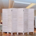 thumbnail image 2 of Wooden Room Divider Classic Venetian 6 Panel Wood Slat 67"H White, 2 of 7
